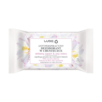 Салфетки-антиперспиранты с нежным ароматом и ионами серебра - 15 шт Luba
Салфетки-антиперспиранты с нежным ароматом и ионами серебра - 15 шт Luba