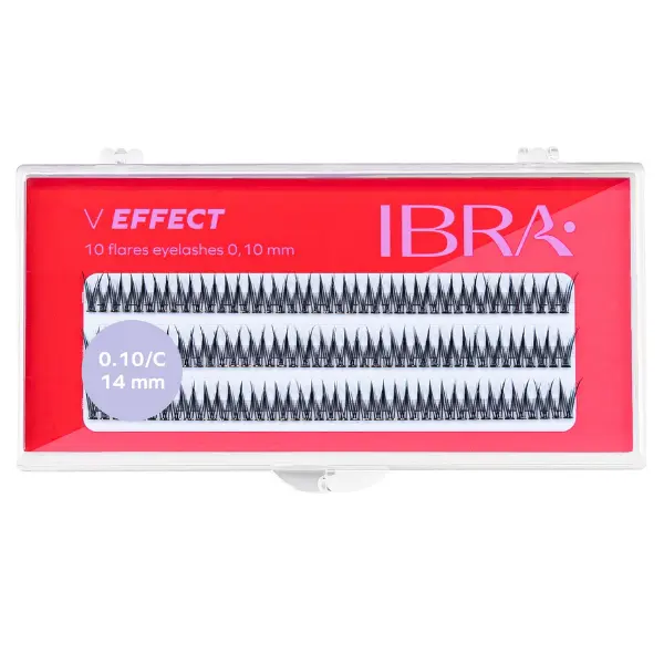 Пучки ресниц 14 мм, 120 шт./1 упаковка. Ibra Makeup V effect 
Пучки ресниц 14 мм, 120 шт./1 упаковка. Ibra Makeup V effect