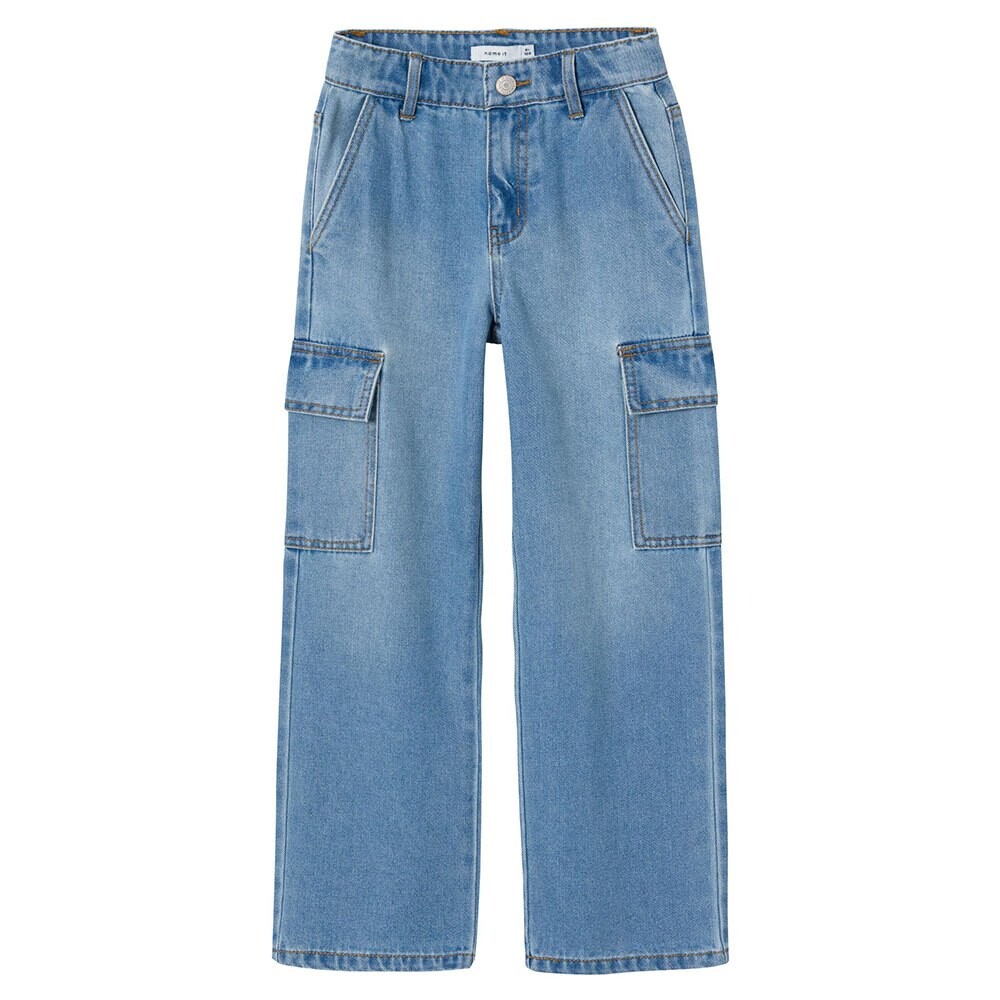 Джинсы Name It Rose Wide Cargo Fit, синий 
Джинсы Name It Rose Wide Cargo Fit, синий