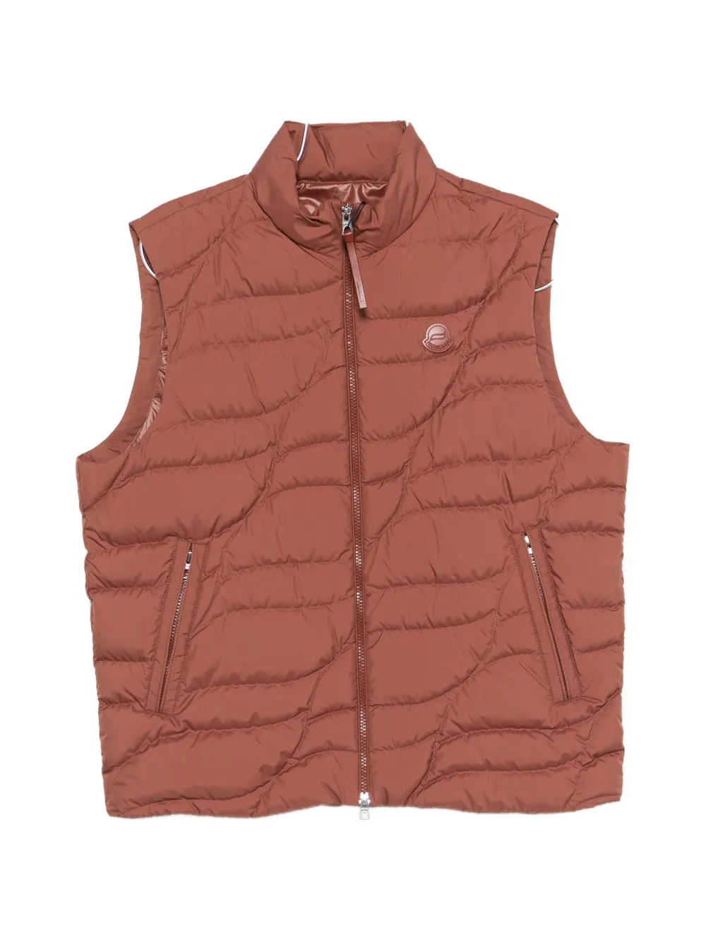 Стеганый жилет на молнии Moncler, коричневый
Стеганый жилет на молнии Moncler, коричневый