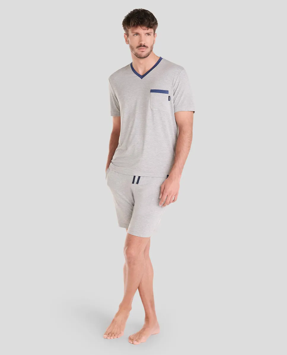 Простая короткая мужская пижама Lohe, серый
Простая короткая мужская пижама Lohe, серый