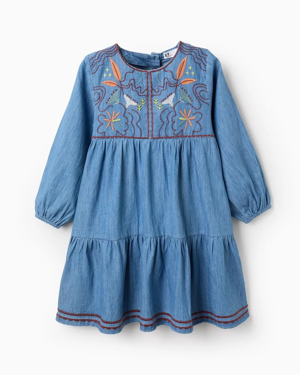 Детское платье в ковбойском стиле с цветочной вышивкой Zippy, синий
Детское платье в ковбойском стиле с цветочной вышивкой Zippy, синий