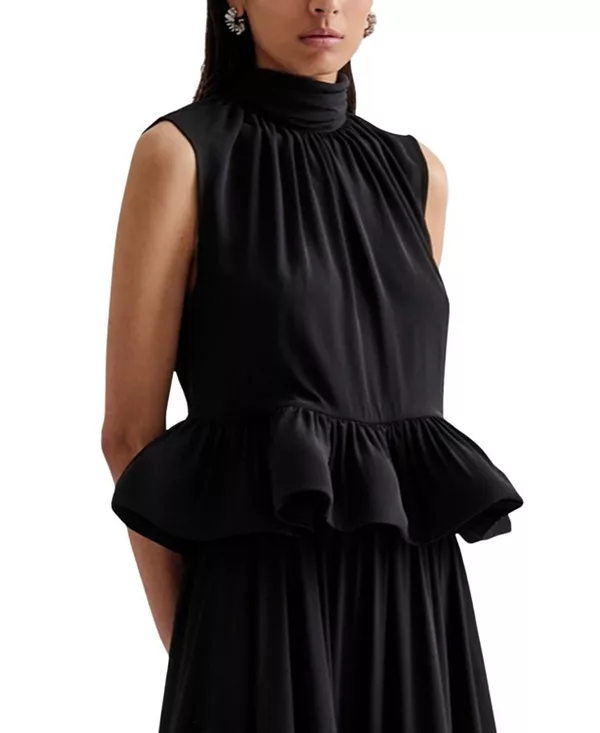 Блузка Lune с воротником-халтер и оборками по подолу Malina, черный
Блузка Lune с воротником-халтер и оборками по подолу Malina, черный