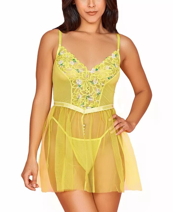 Женский комплект нижнего белья Babydoll из 2 предметов из органзы с цветочным кружевным лифом Hauty, желтый
Женский комплект нижнего белья Babydoll из 2 предметов из органзы с цветочным кружевным лифом Hauty, желтый