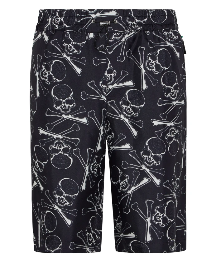Шорты с изображением костей черепа Philipp Plein, черный
Шорты с изображением костей черепа Philipp Plein, черный