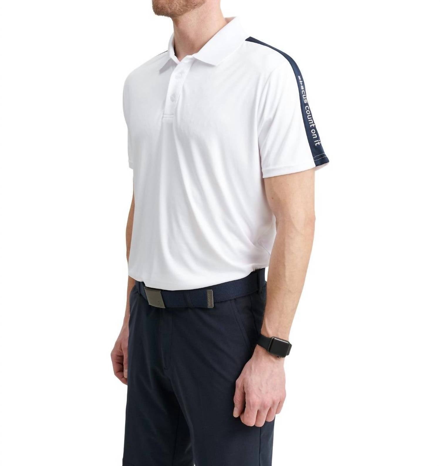 Мужская рубашка-поло Bandon Drycool в цвете Белый Темно-синий Abacus Sportswear US 
Мужская рубашка-поло Bandon Drycool в цвете Белый Темно-синий Abacus Sportswear US