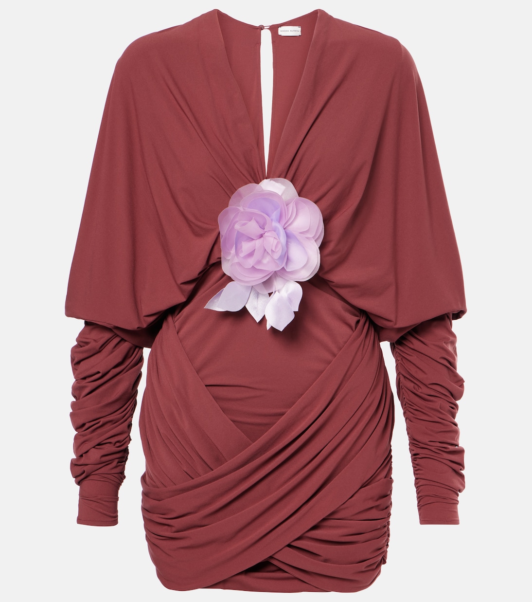 Мини-платье из джерси с драпировкой и цветочной аппликацией Magda Butrym, Bordeaux
Мини-платье из джерси с драпировкой и цветочной аппликацией Magda Butrym, Bordeaux