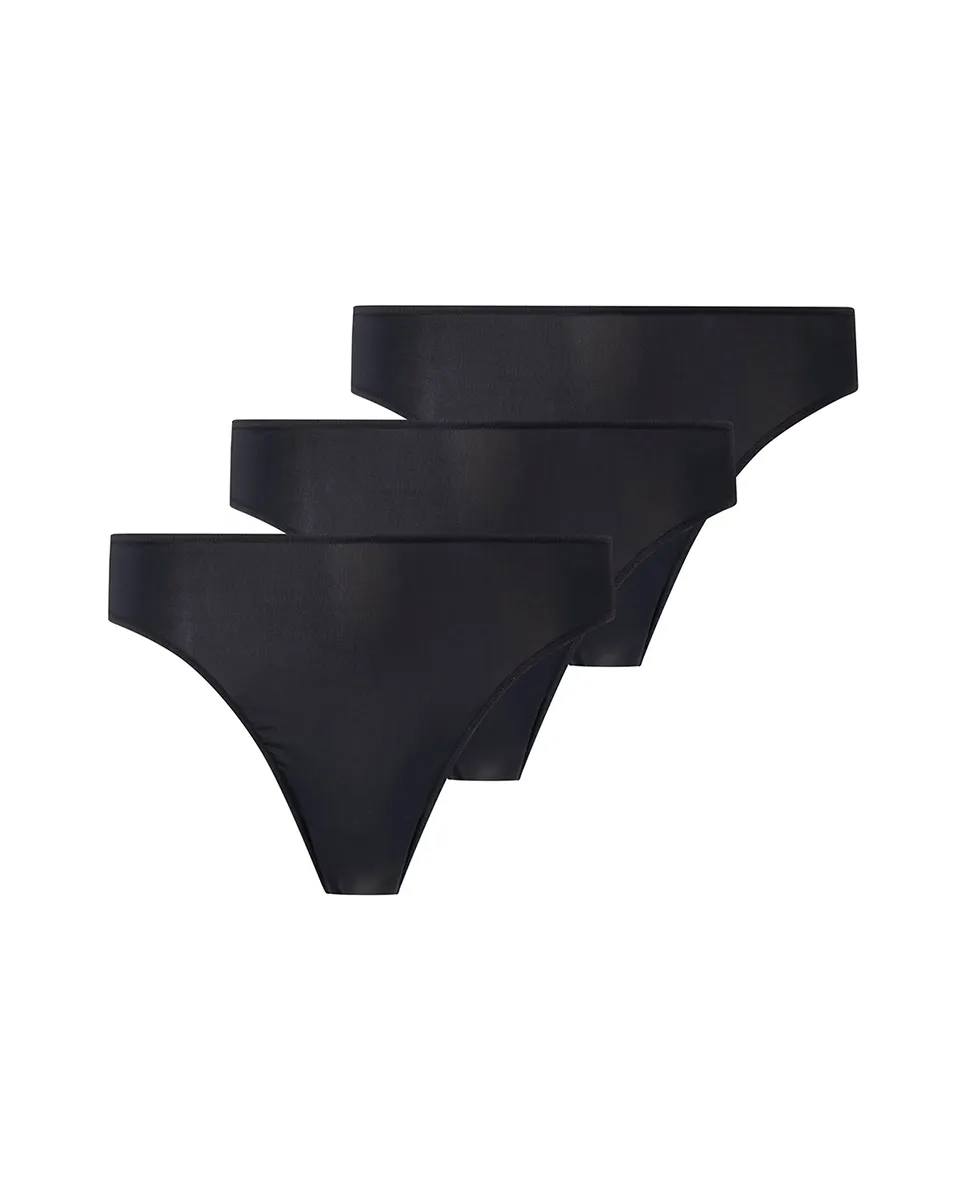 Набор из 3 гладких стрингов из микрофибры Punto Blanco, черный
Набор из 3 гладких стрингов из микрофибры Punto Blanco, черный