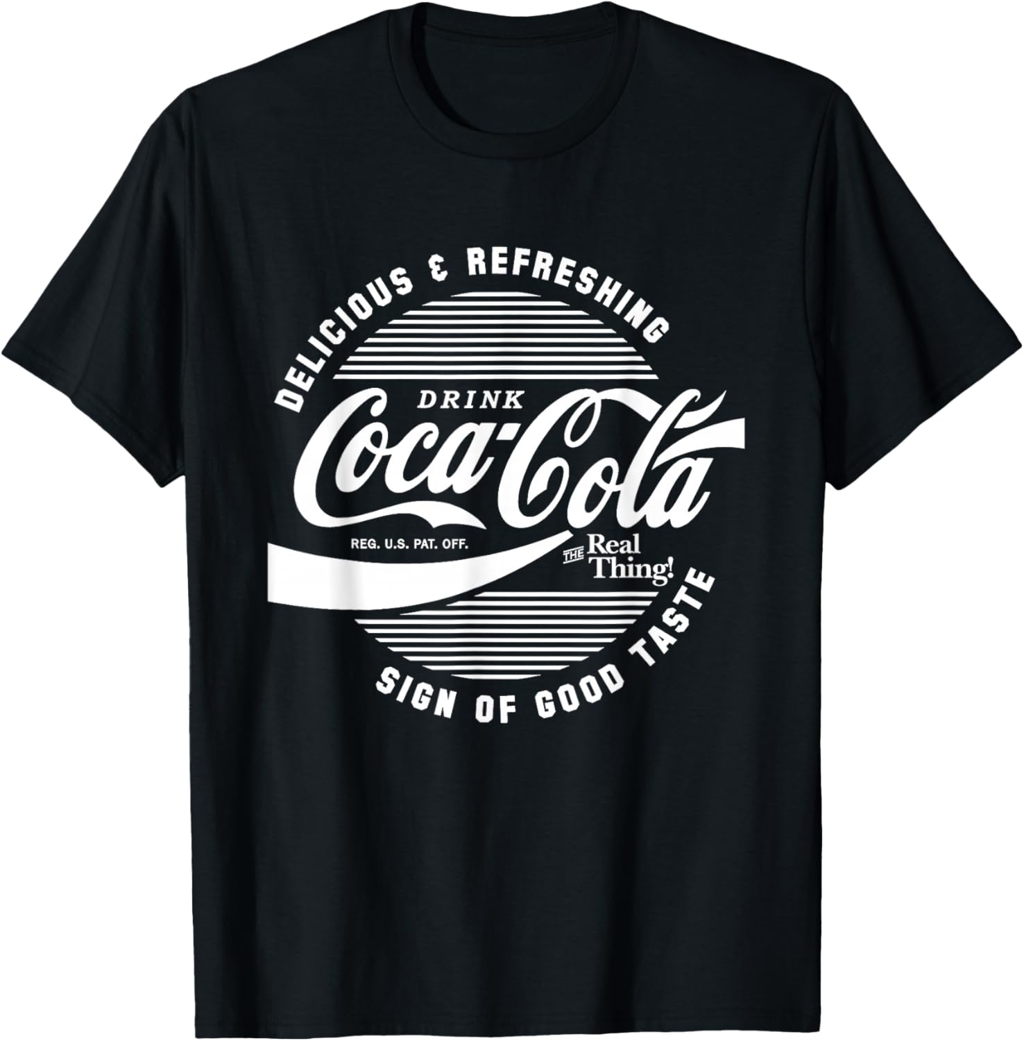 Футболка с белым текстом и логотипом Coca-Cola в виде круга, черная
Футболка с белым текстом и логотипом Coca-Cola в виде круга, черная