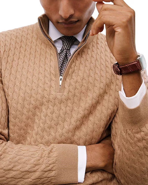 Кашемировый свитер с косами и застежкой-молнией до середины груди Reiss, бежевый
Кашемировый свитер с косами и застежкой-молнией до середины груди Reiss, бежевый