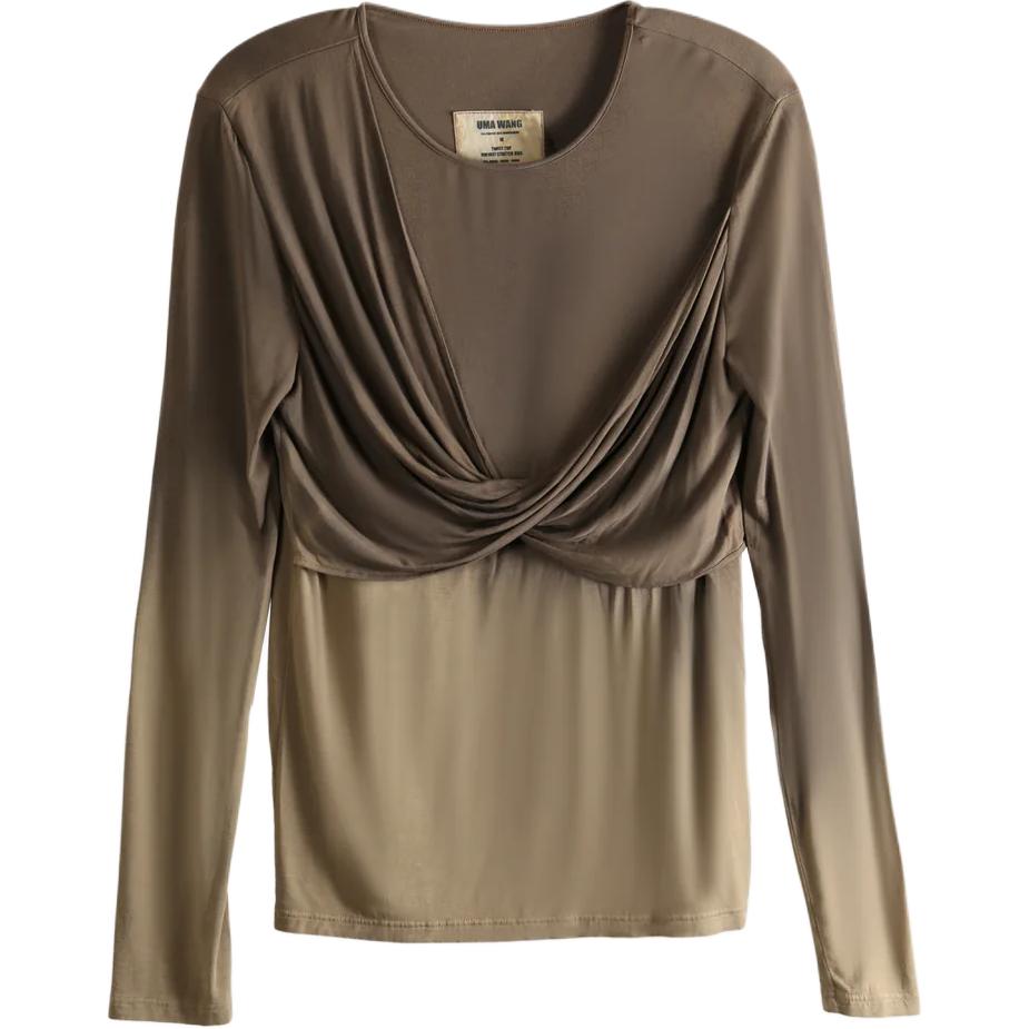 Футболка с запахом спереди UMA WANG, коричневый
Футболка с запахом спереди UMA WANG, коричневый