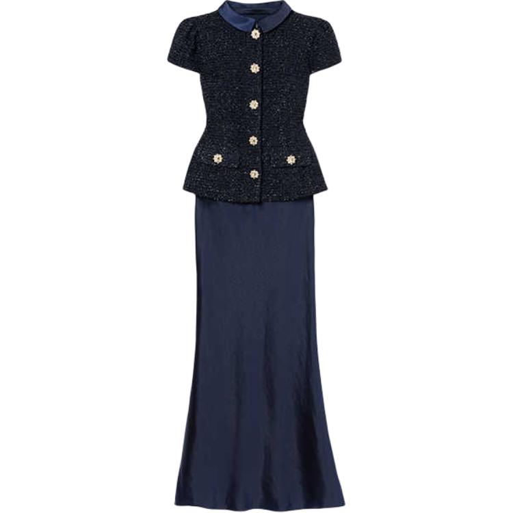 Металлическое платье макси из букле Self-portrait, синий
Металлическое платье макси из букле Self-portrait, синий