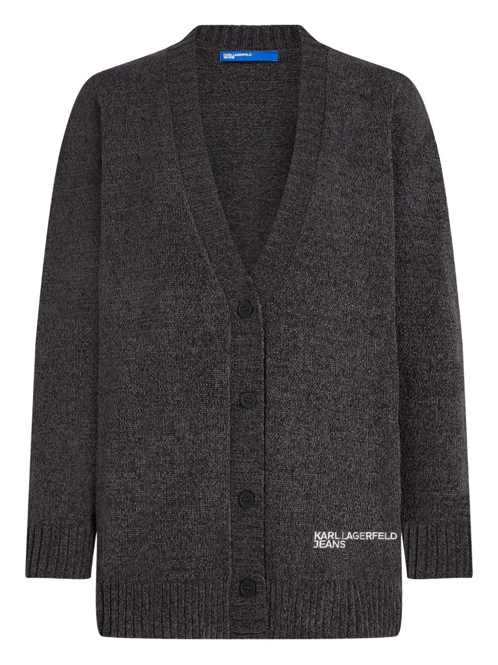 Кардиган на пуговицах с вышитым логотипом Karl Lagerfeld Jeans, серый
Кардиган на пуговицах с вышитым логотипом Karl Lagerfeld Jeans, серый