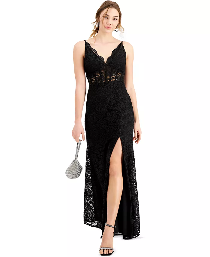 Вечернее платье с корсетом, кружевом и пайетками для девушек Juniors' Glitter Scallop Lace Corset Gown Morgan & Company, черный
Вечернее платье с корсетом, кружевом и пайетками для девушек Juniors' Glitter Scallop Lace Corset Gown Morgan & Company, черный