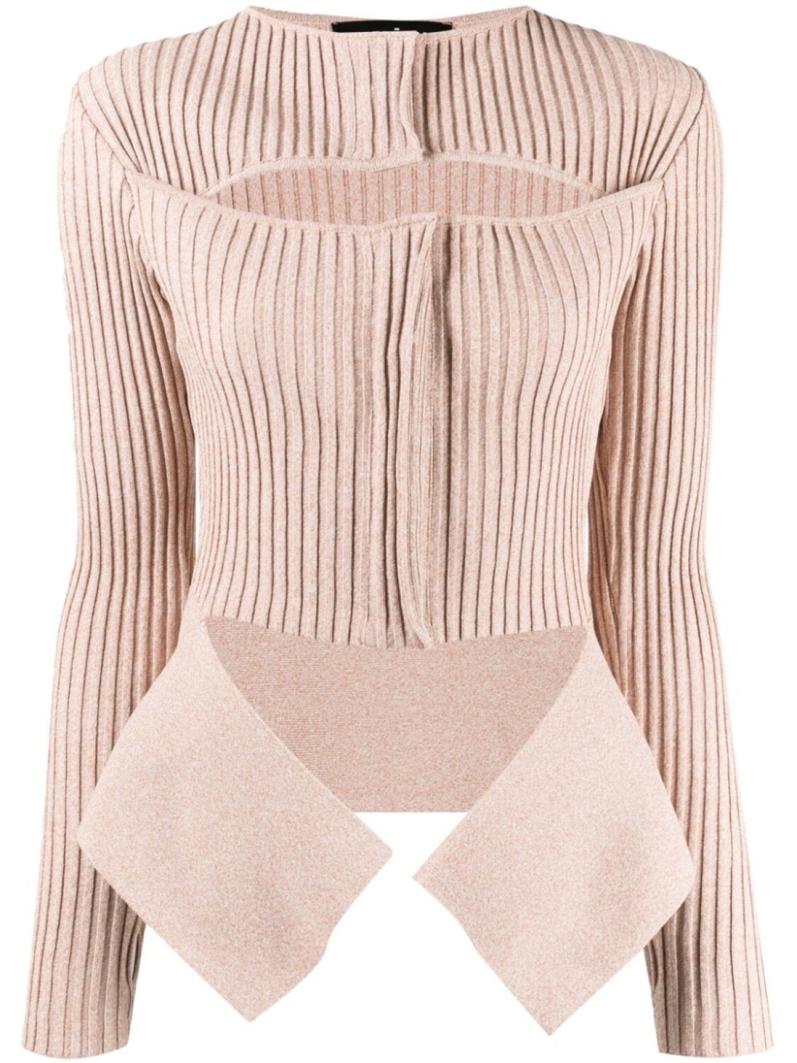 ANDREĀDAMO кардиган в рубчик с вырезами, нейтральный цвет
ANDREĀDAMO кардиган в рубчик с вырезами, нейтральный цвет