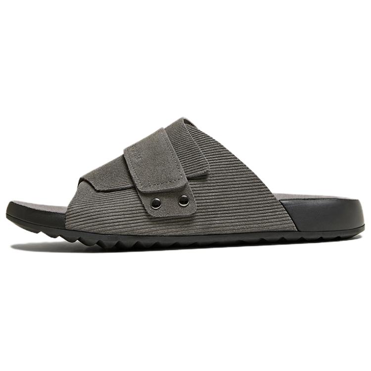 BASTO Кожаные мужские слайдеры с пэчворком в темно-сером цвете, цвет Dark Gray