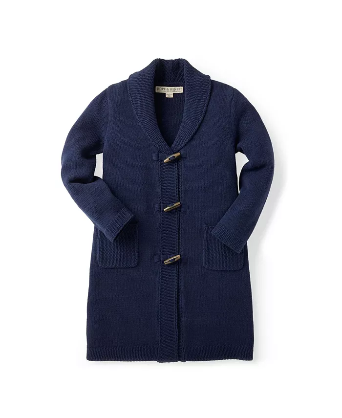 Детская туника-кардиган для девочек с воротником-шалью Hope & Henry, синий
Детская туника-кардиган для девочек с воротником-шалью Hope & Henry, синий