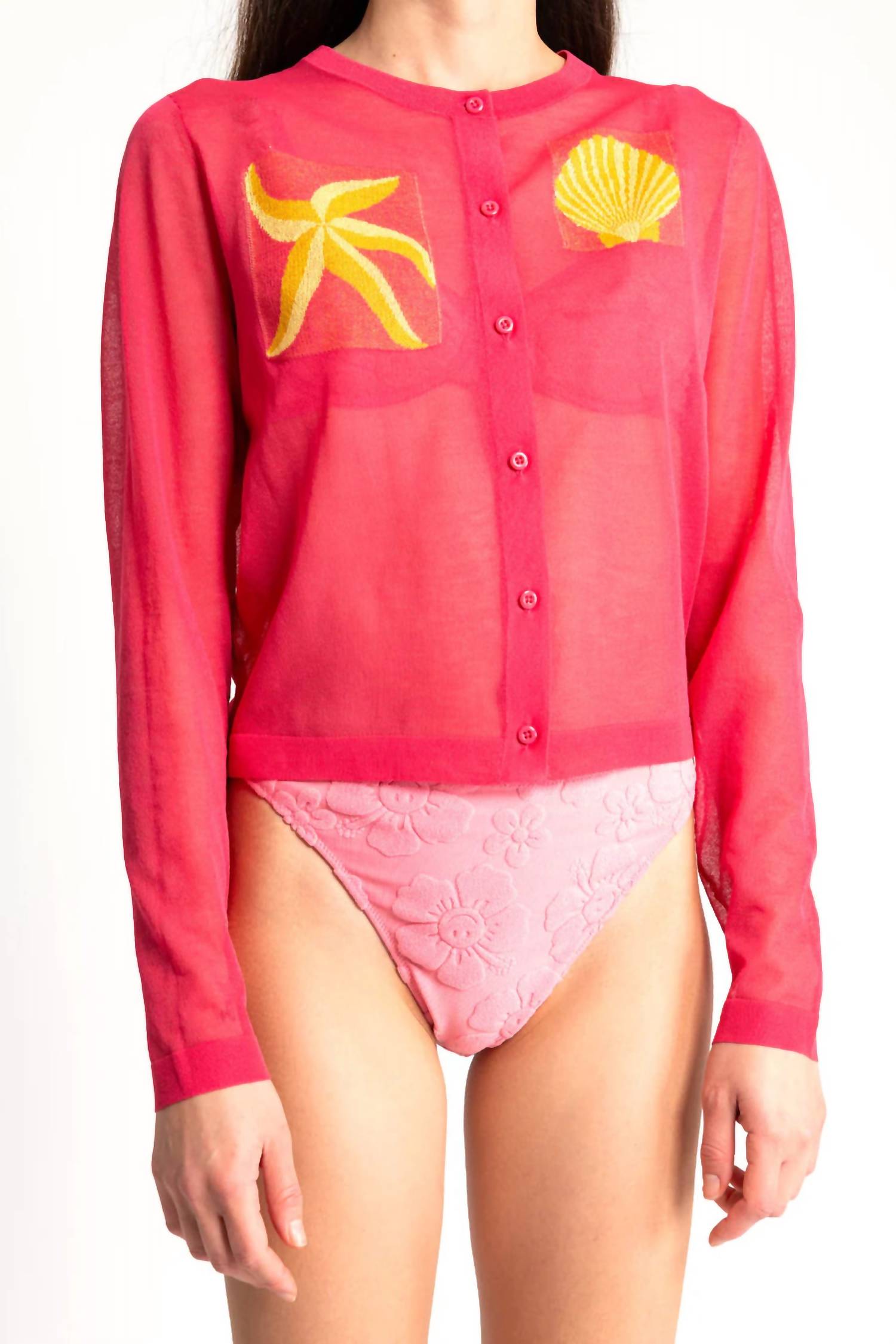 Звездчатая вязаная кардиган в розово-красном цвете Em on Holiday
Звездчатая вязаная кардиган в розово-красном цвете Em on Holiday