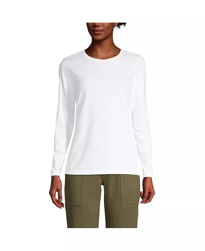 Женская свободная футболка с круглым вырезом и длинными рукавами из хлопка Supima для высоких женщин Lands' End, белый
Женская свободная футболка с круглым вырезом и длинными рукавами из хлопка Supima для высоких женщин Lands' End, белый