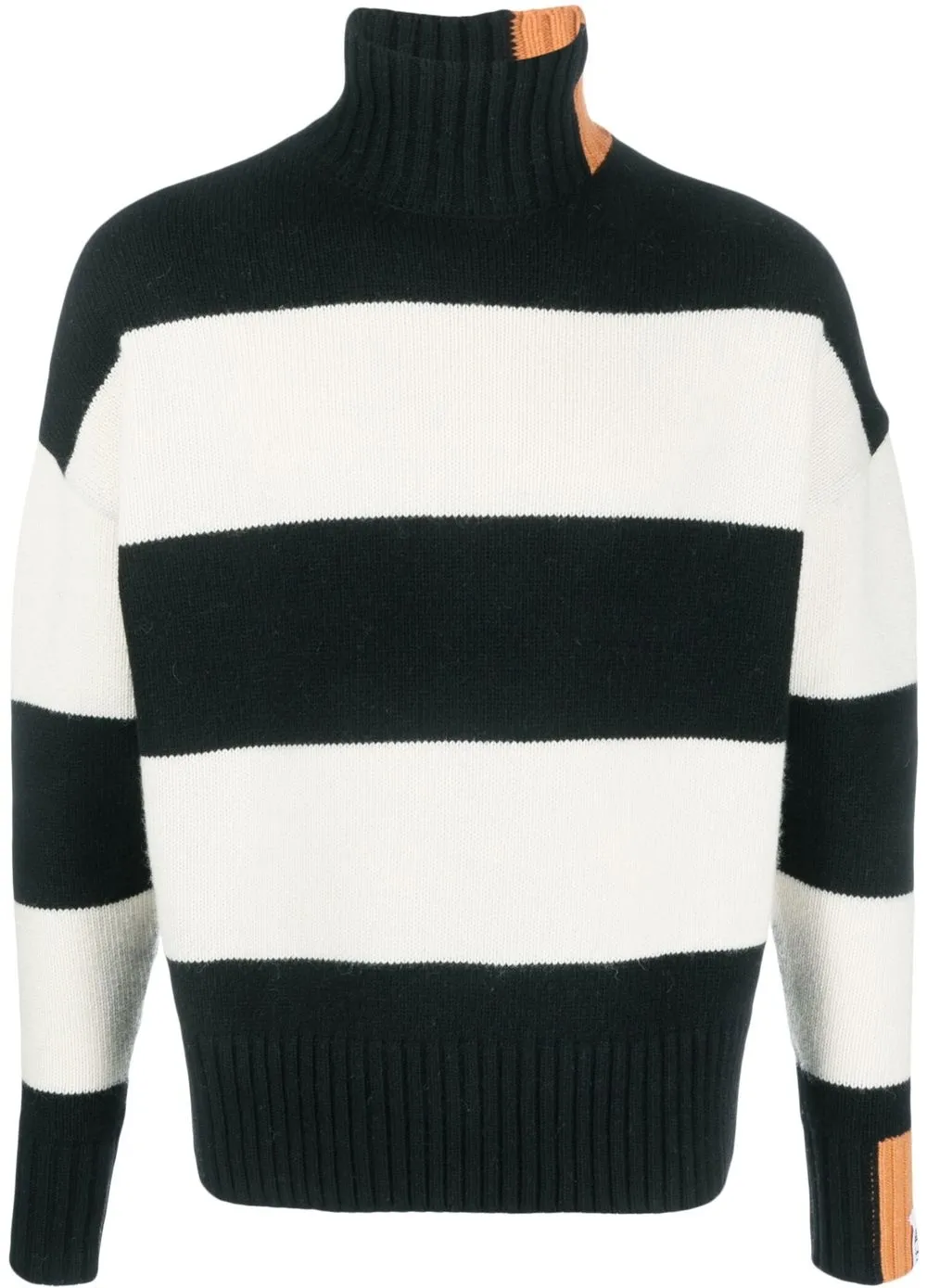 Джемпер с высоким воротником в полоску RIGHT FOR, черный 
Джемпер с высоким воротником в полоску RIGHT FOR, черный