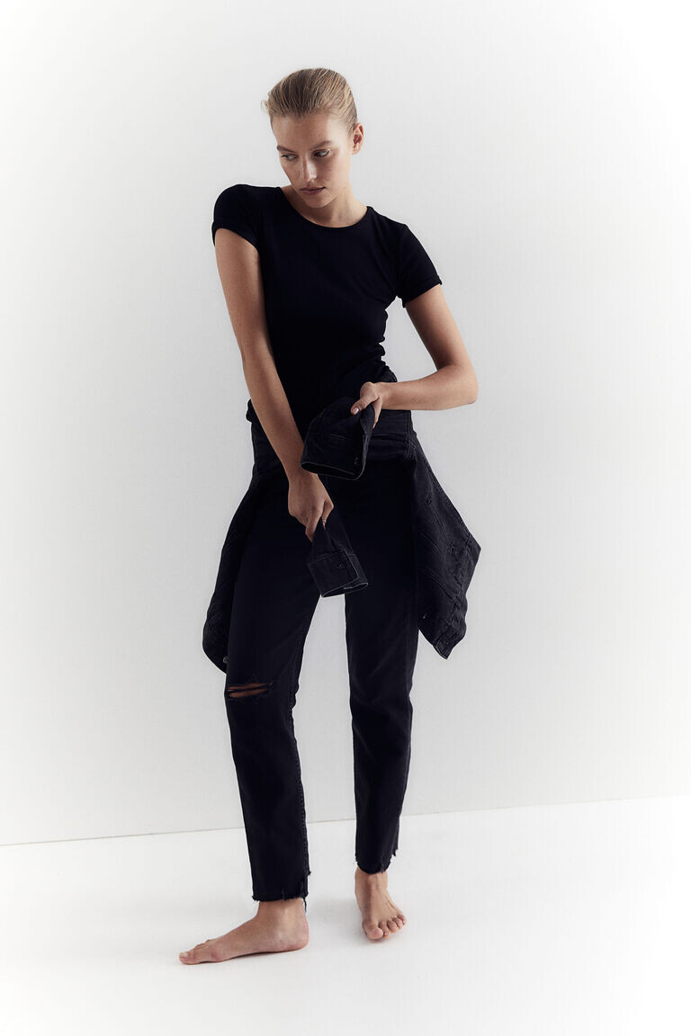 Джинсы скинни до щиколотки H&M, черный
Джинсы скинни до щиколотки H&M, черный