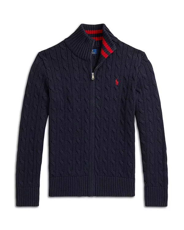 Детский хлопковый свитер крупной вязки на молнии - для подростков постарше. Ralph Lauren, синий
Детский хлопковый свитер крупной вязки на молнии - для подростков постарше. Ralph Lauren, синий