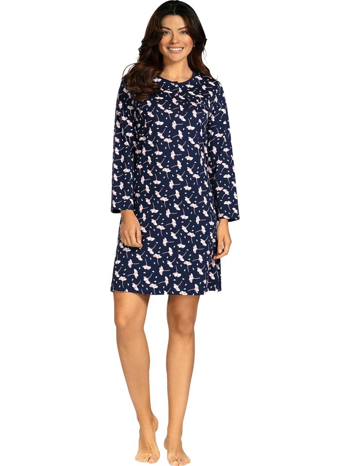 Ночная рубашка из одинарного джерси темно-синего цвета Comtessa
Ночная рубашка из одинарного джерси темно-синего цвета Comtessa