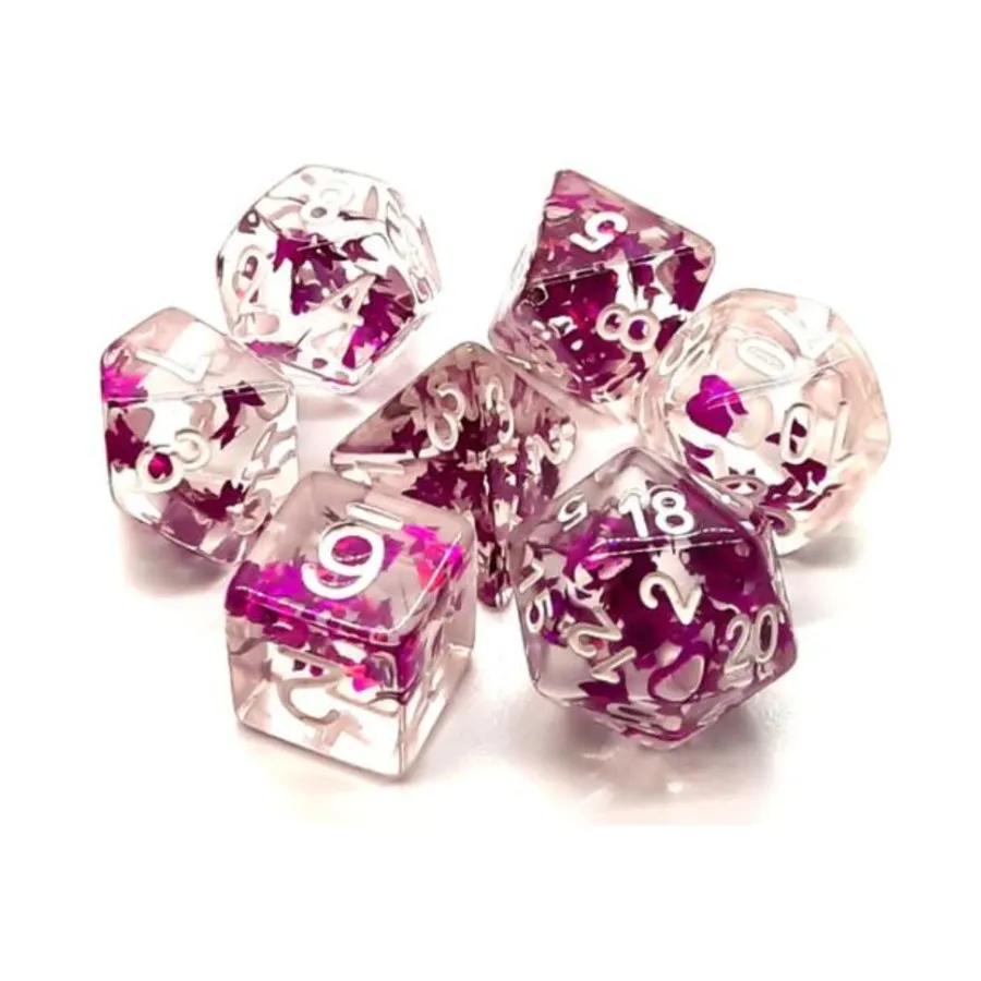 Поли-набор «Фиолетовая бабочка с белым» (7), Acrylic-Resin Dice - Infused
Поли-набор «Фиолетовая бабочка с белым» (7), Acrylic-Resin Dice - Infused