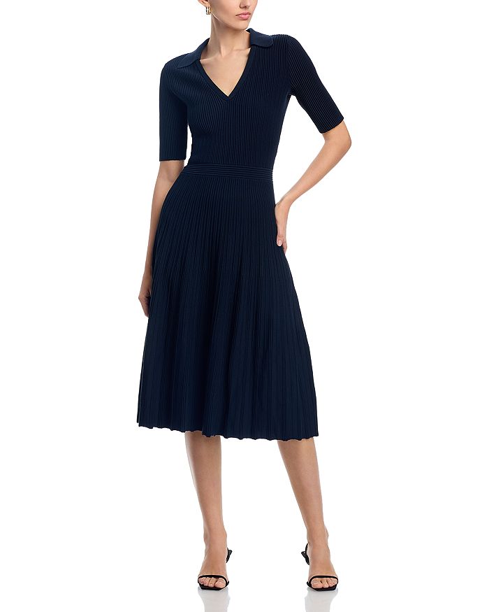 Фракье платье миди с воротником BOSS, синий
Фракье платье миди с воротником BOSS, синий