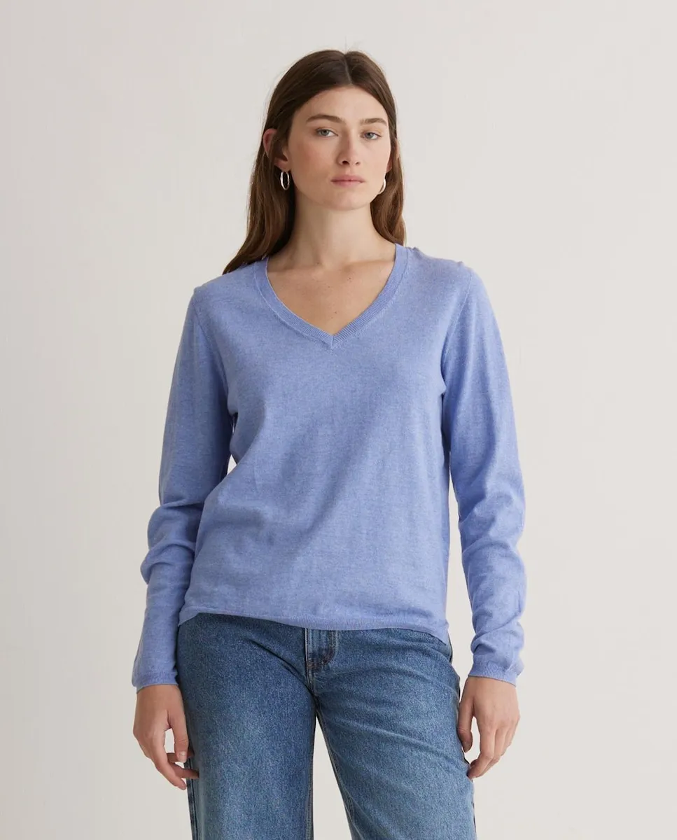 Женский джемпер с V-образным вырезом и эластичными манжетами Yerse, светло-голубой
Женский джемпер с V-образным вырезом и эластичными манжетами Yerse, светло-голубой