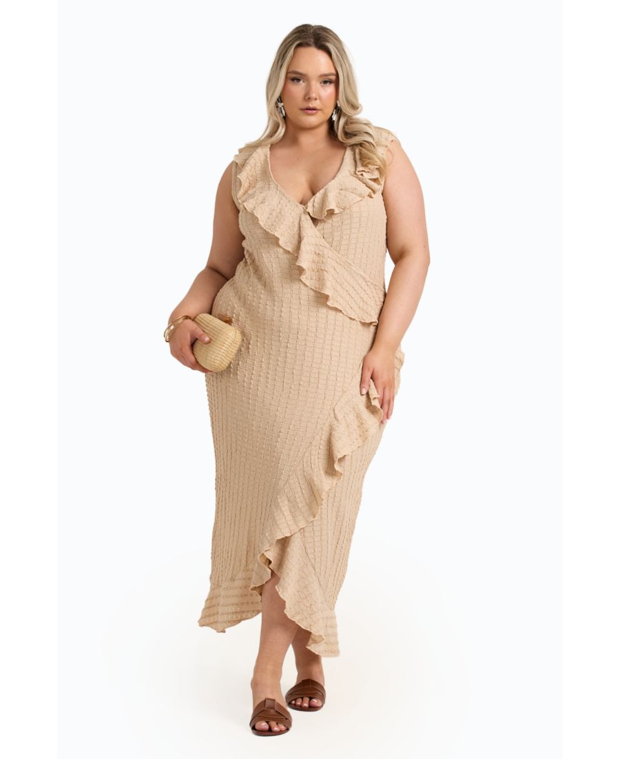 Женское миди-платье без рукавов с оборками и запахом FASHION-SZN CURVE, Stone
Женское миди-платье без рукавов с оборками и запахом FASHION-SZN CURVE, Stone