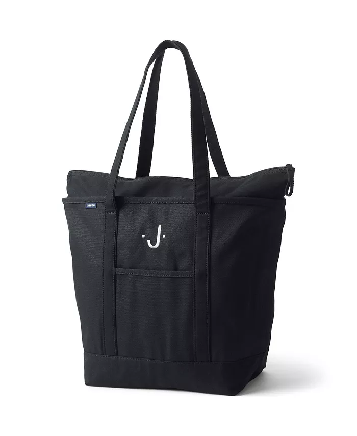 Большая однотонная холщовая сумка-шоппер с 5 карманами, молнией сверху и длинными ручками Lands' End, черный
Большая однотонная холщовая сумка-шоппер с 5 карманами, молнией сверху и длинными ручками Lands' End, черный