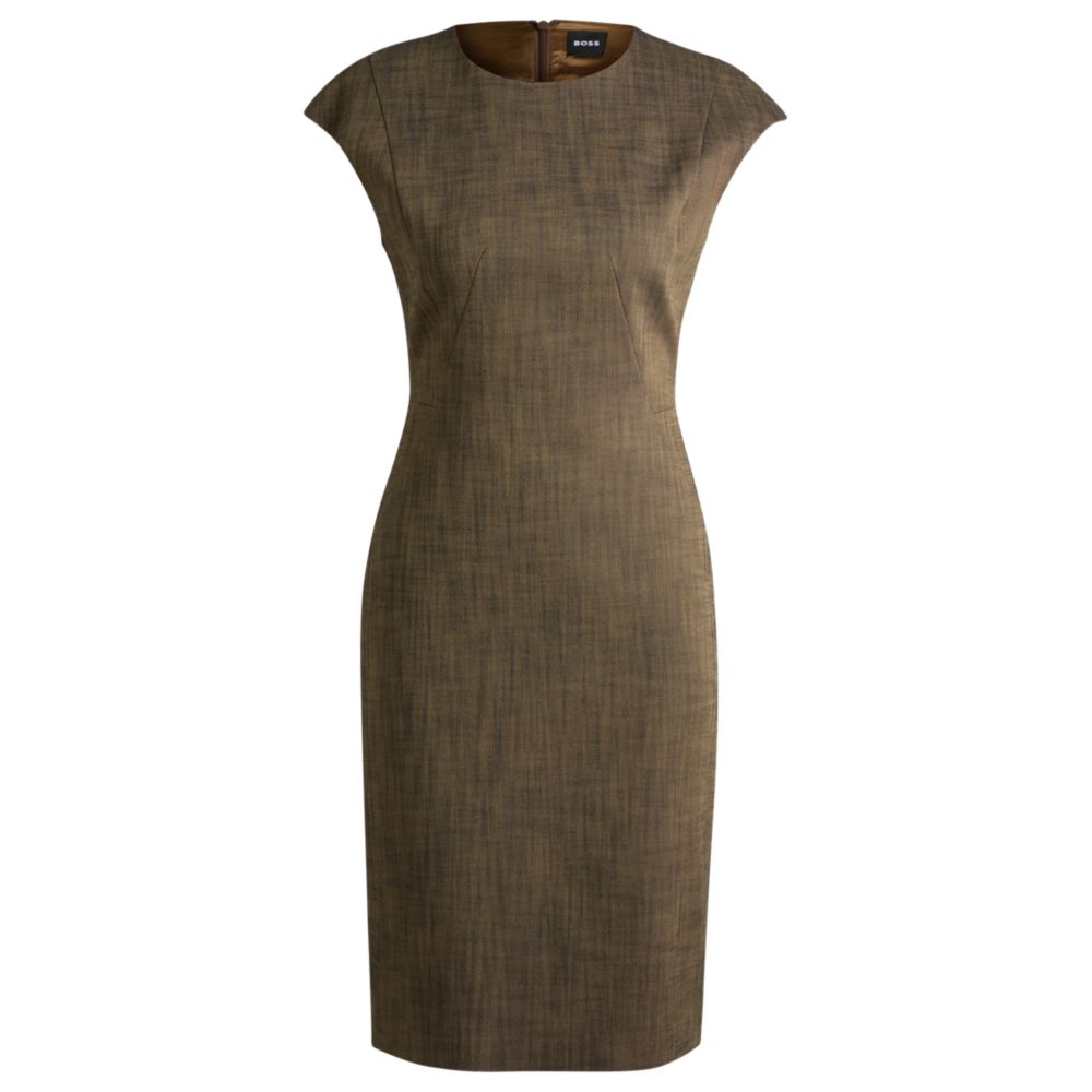 Платье с рукавами-крылышками из меланжевой эластичной акульей кожи BOSS, цвет patterned
Платье с рукавами-крылышками из меланжевой эластичной акульей кожи BOSS, цвет patterned