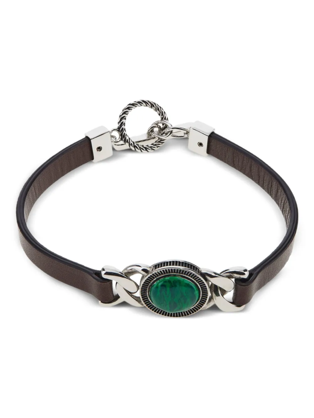 Кожаный браслет с камнем и цепочкой Roberto Cavalli, коричневый
Кожаный браслет с камнем и цепочкой Roberto Cavalli, коричневый