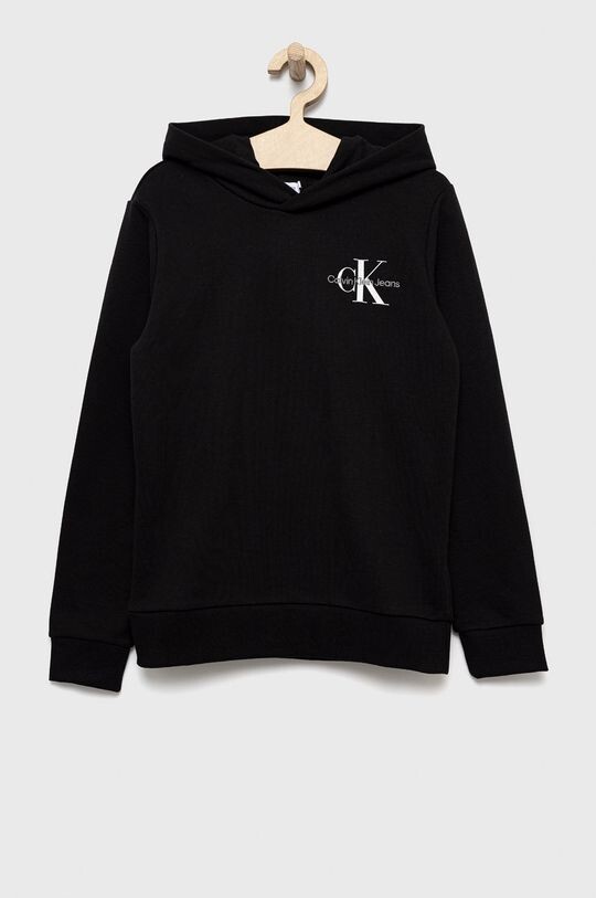 Детская хлопковая толстовка Calvin Klein Jeans, черный 
Детская хлопковая толстовка Calvin Klein Jeans, черный