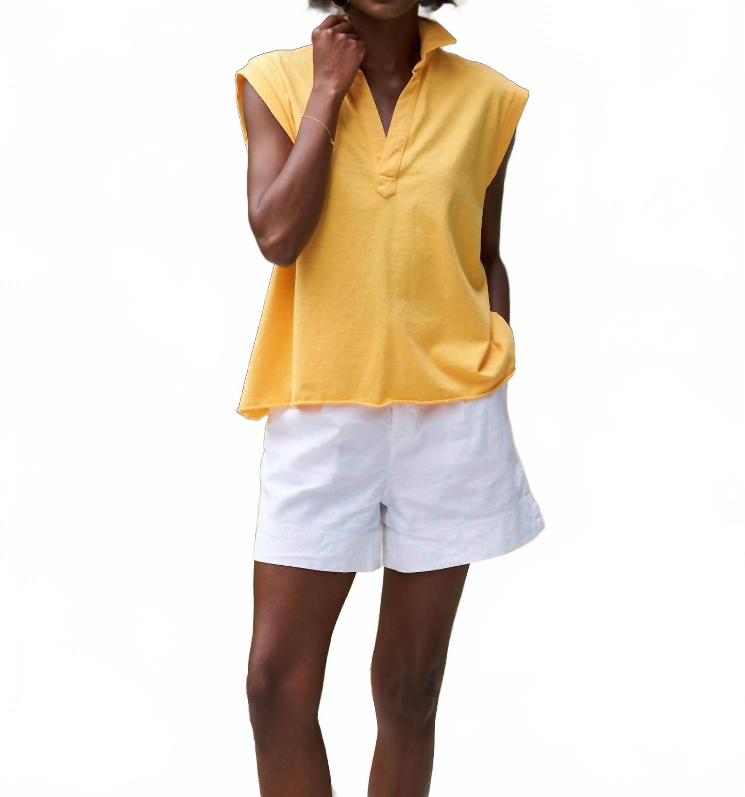 Оливковый топ с воротником поповер в мандариновом цвете Frank & Eileen
Оливковый топ с воротником поповер в мандариновом цвете Frank & Eileen