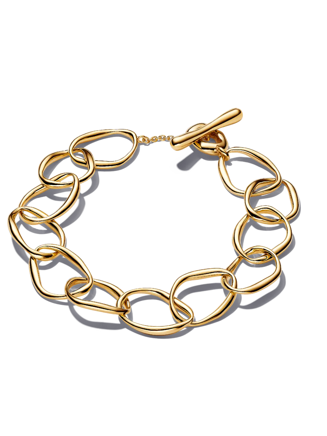 Браслет из звеньев органической формы Pandora, 14-каратное золотое покрытие
Браслет из звеньев органической формы Pandora, 14-каратное золотое покрытие