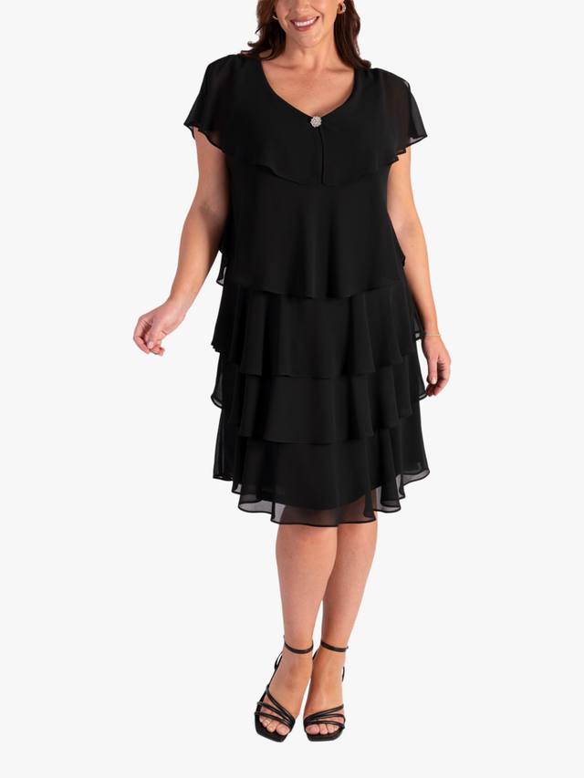 Шифоновое многоярусное платье с бриллиантами chesca, черный
Шифоновое многоярусное платье с бриллиантами chesca, черный