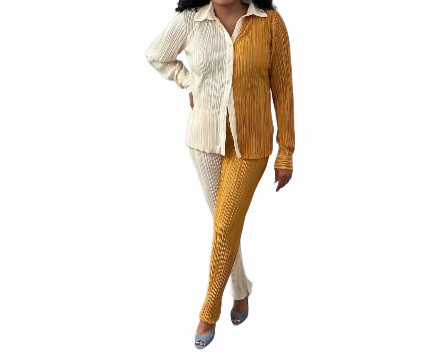 Каприз Комплект с цветными блоками в цветах офф-уайт / горчичный 5Besties, белый
Каприз Комплект с цветными блоками в цветах офф-уайт / горчичный 5Besties, белый