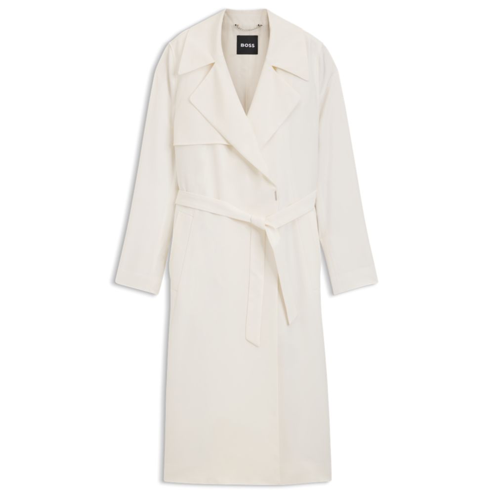 Тренч с тканевым поясом BOSS, белый
Тренч с тканевым поясом BOSS, белый