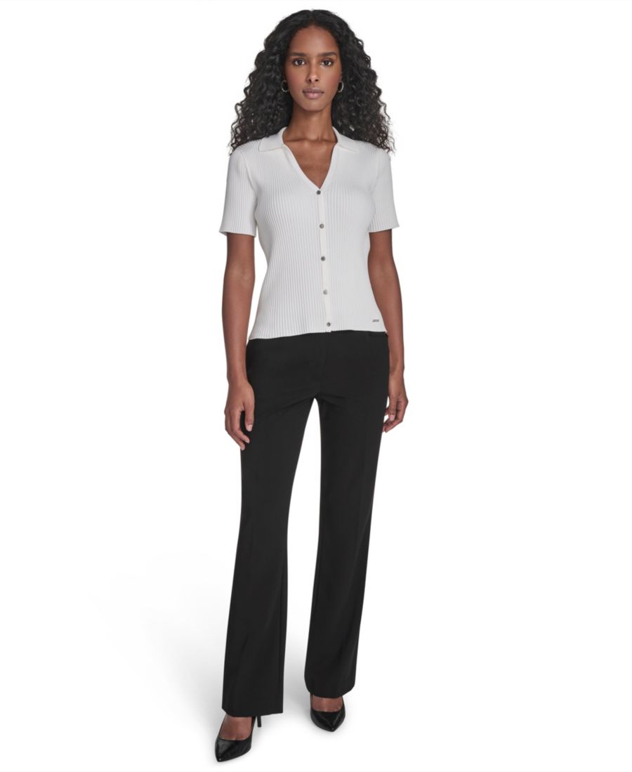 Укороченный свитер с воротником, короткими рукавами и пуговицами Calvin Klein, Cream
Укороченный свитер с воротником, короткими рукавами и пуговицами Calvin Klein, Cream