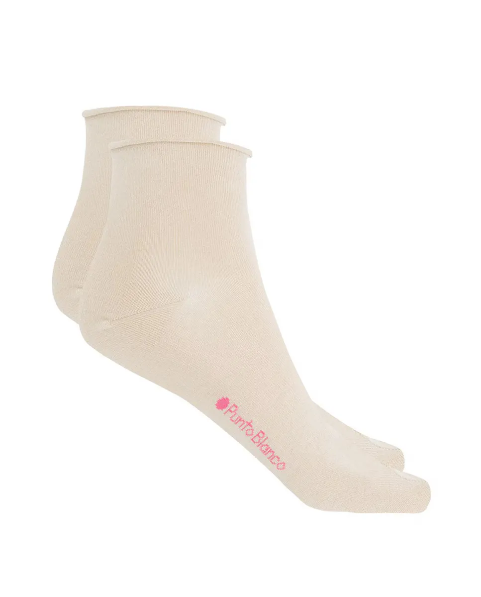 Однотонные женские носки белого цвета с манжетами Punto Blanco, бежевый
Однотонные женские носки белого цвета с манжетами Punto Blanco, бежевый