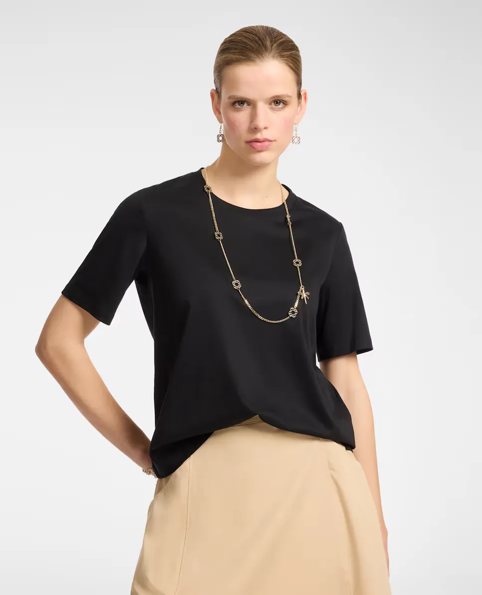 Женская футболка с коротким рукавом и воротником Elena Miró, черный
Женская футболка с коротким рукавом и воротником Elena Miró, черный