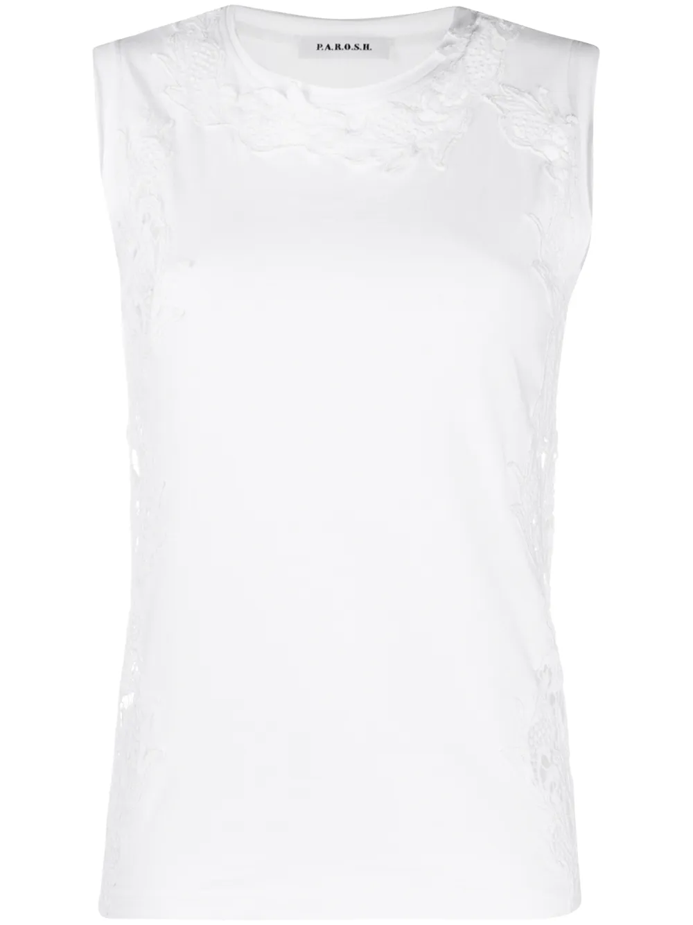 Топ без рукавов с кружевом P.A.R.O.S.H., белый
Топ без рукавов с кружевом P.A.R.O.S.H., белый