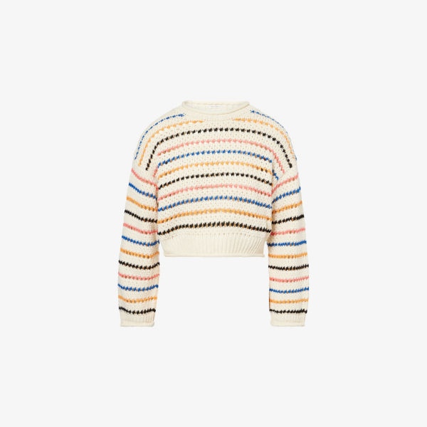 Джемпер Mother с полосками и рукавом колокол, белый
Джемпер Mother с полосками и рукавом колокол, белый