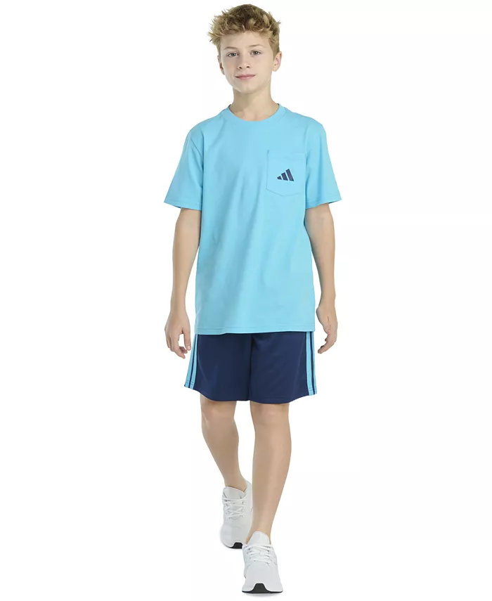 Футболка с коротким рукавом и шорты из двойного трикотажа для мальчиков, комплект из 2 предметов adidas, синий
Футболка с коротким рукавом и шорты из двойного трикотажа для мальчиков, комплект из 2 предметов adidas, синий