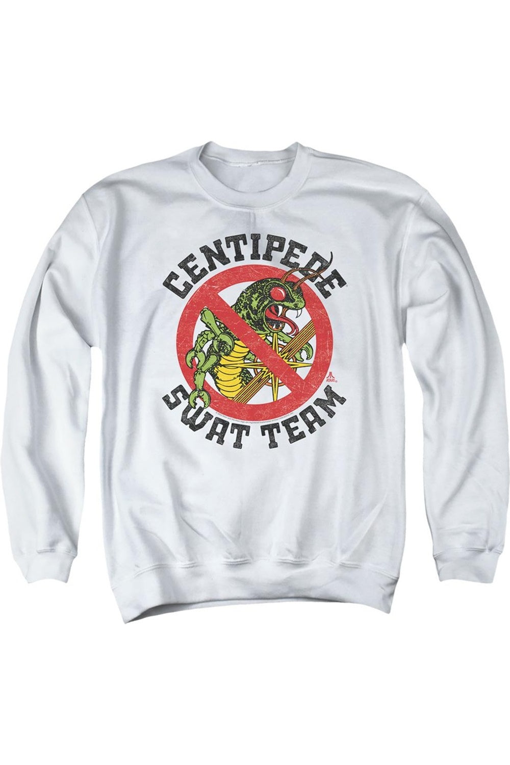 Толстовка Atari Swat Team для взрослых с круглым вырезом Gildan, белый 
Толстовка Atari Swat Team для взрослых с круглым вырезом Gildan, белый