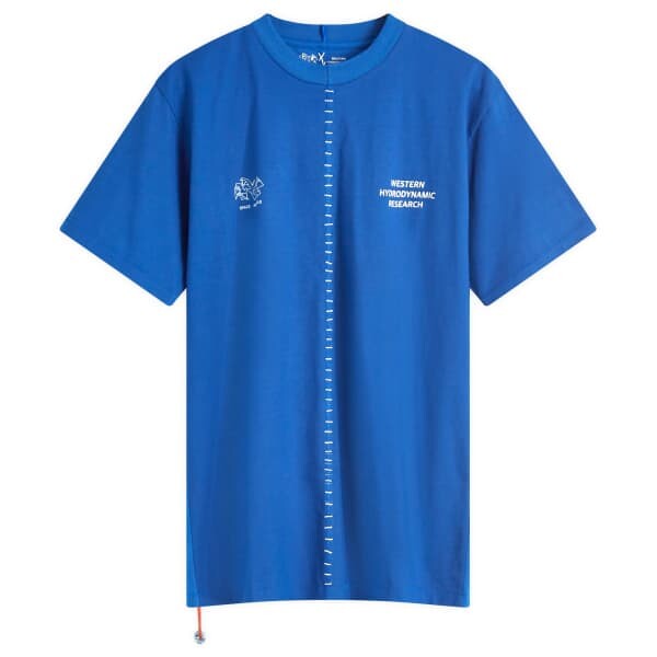 Футболка с надписью «X Western Hydrodynamic Research» Space Available, синий 
Футболка с надписью «X Western Hydrodynamic Research» Space Available, синий