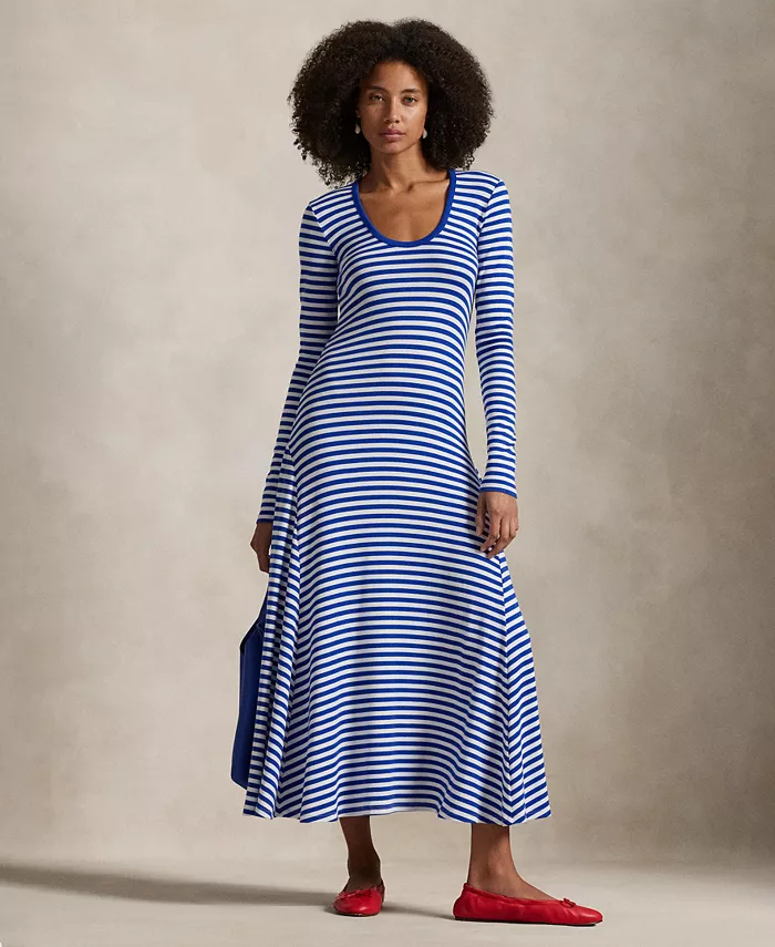 Женское платье с круглым вырезом в полоску Polo Ralph Lauren, синий
Женское платье с круглым вырезом в полоску Polo Ralph Lauren, синий