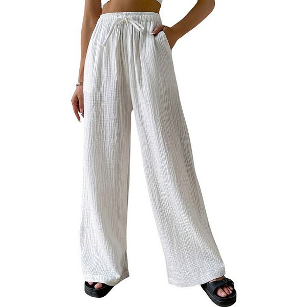 Женские брюки с завязкой на талии и широкими штанинами Yesfashion, White
Женские брюки с завязкой на талии и широкими штанинами Yesfashion, White